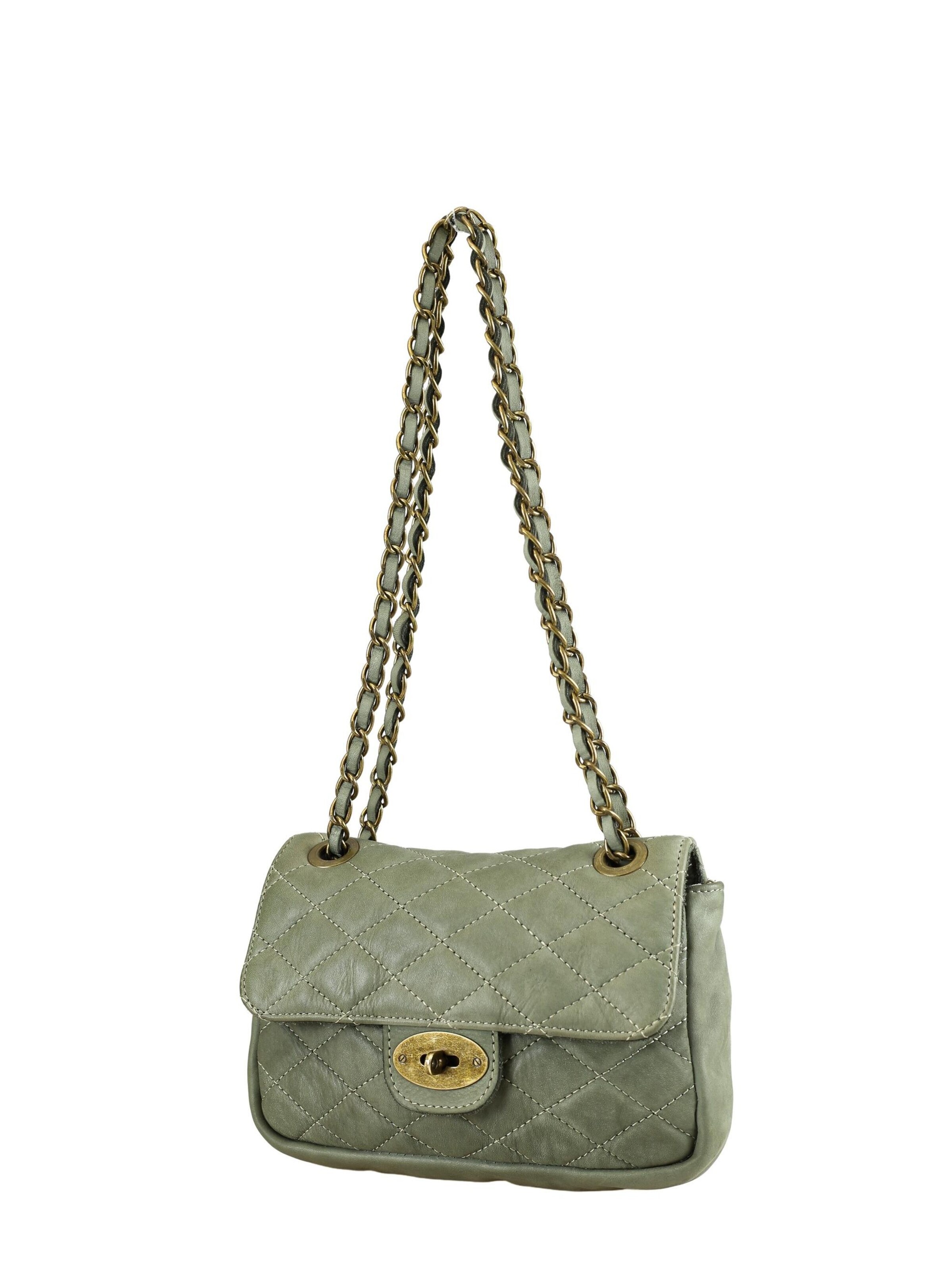 COLLEZIONE ALESSANDRO Crossbody Bag 'Step' in Green: front