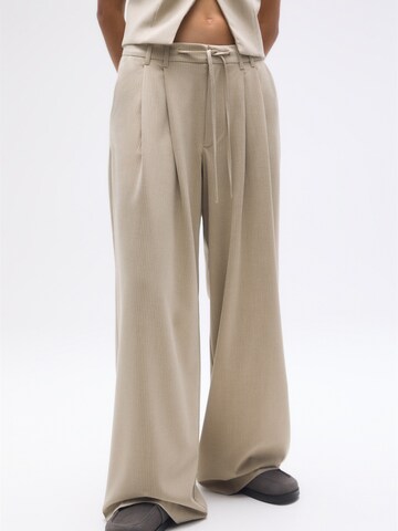 Pull&Bear Wide Leg Hose in Grau: Vorderseite