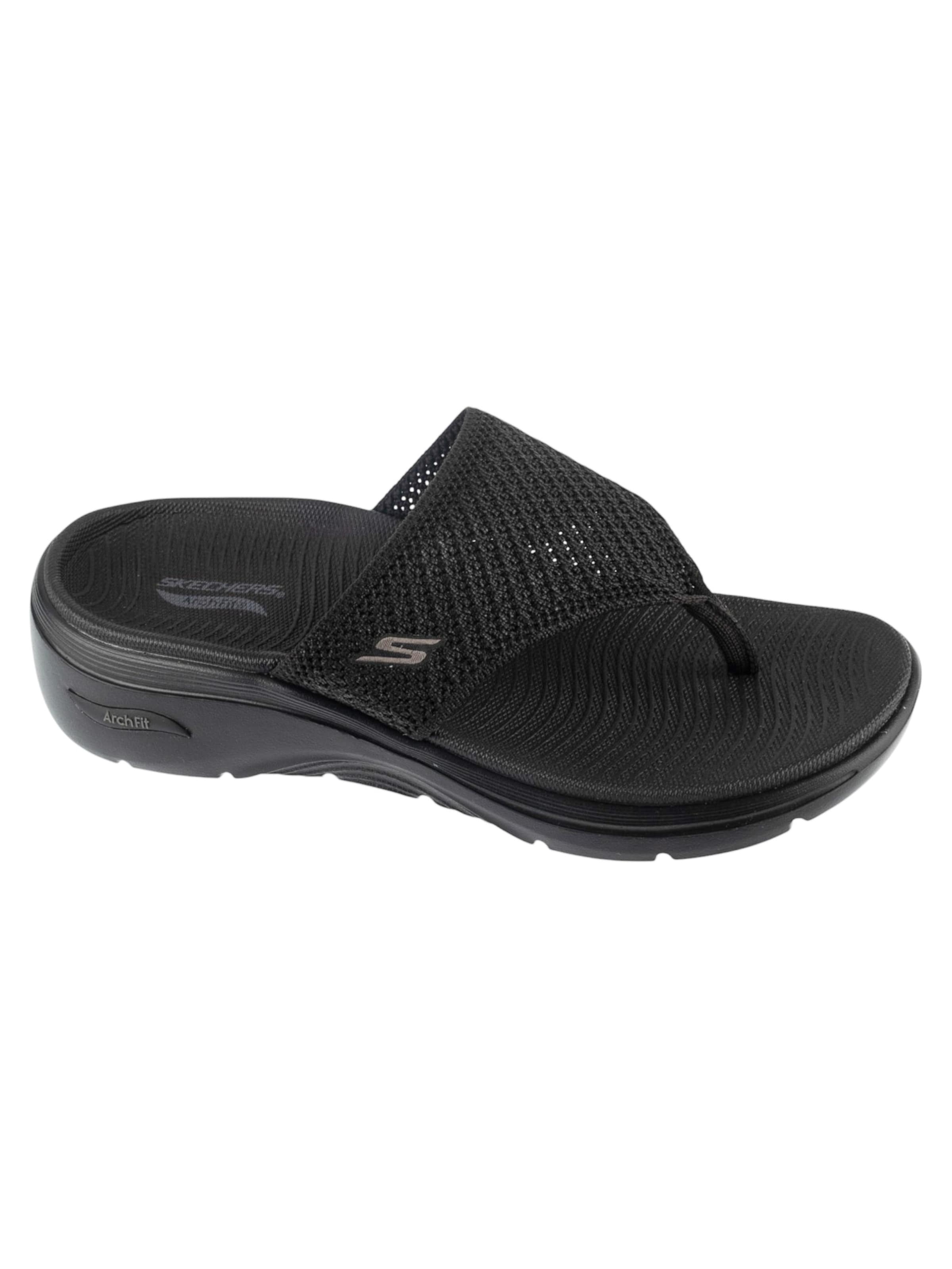 SKECHERS Teenslipper 'Skechers Go Walk Arch Fit 2.0 Sandal - Carrie' in Zwart: voorkant