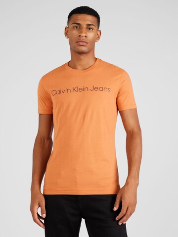 T-Shirt Calvin Klein Jeans en orange : devant