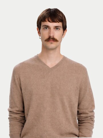 GOBI Cashmere Pullover 'Men's Essential Cashmere V-Neck Sweater'‌‌‌‌‌‌ in Grau