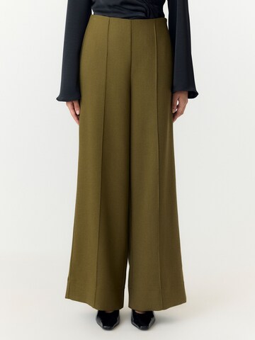 YAS - Pierna ancha Pantalón en verde: frente