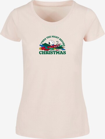Merchcode Shirt 'Peanuts Night Before Christmas' in Roze: voorkant