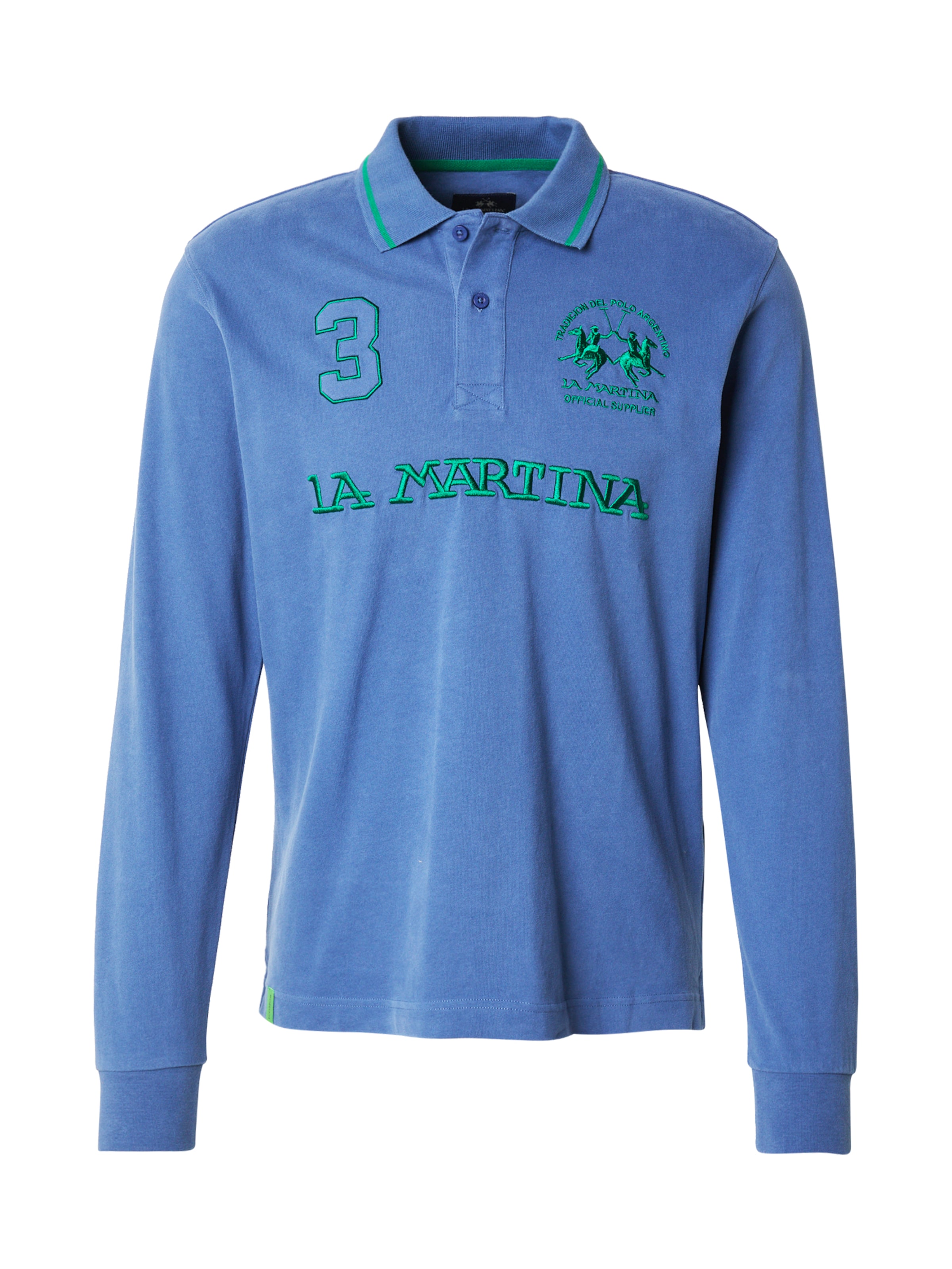 Tricou de la La Martina pe albastru: față