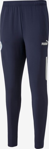 PUMA Slim fit Workout Pants 'Manchester City' in Blue: front
