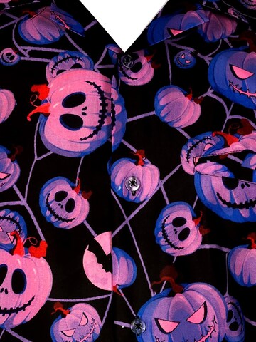 King Kameha Shirt 'Helloween Pumpkin Web' in Lila