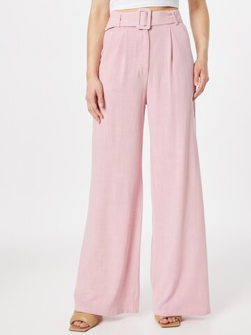 Nasty Gal Wide leg Veckad byxa i rosa: framsida