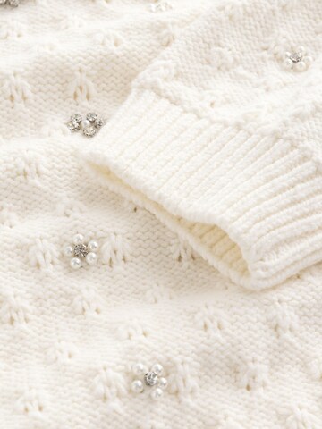 Next Strickpullover mit kurzen Ärmeln und Verzierung Regular Fit in Beige