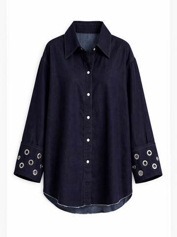 IT'S BASIC Oversized shirt 'Straight Denim Shirt' in Blauw: voorkant