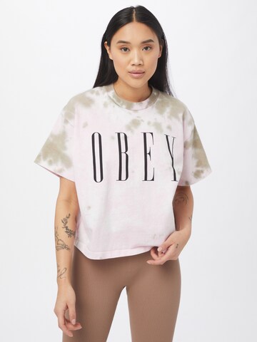 Obey Shirt in Roze: voorkant