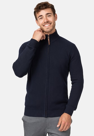 INDICODE JEANS Knit Cardigan 'Lut' in Blue: front