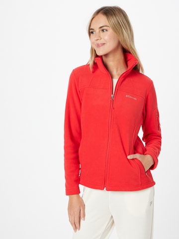 COLUMBIA Athletic Fleece Jacket 'Fast Trek II' in Red: front