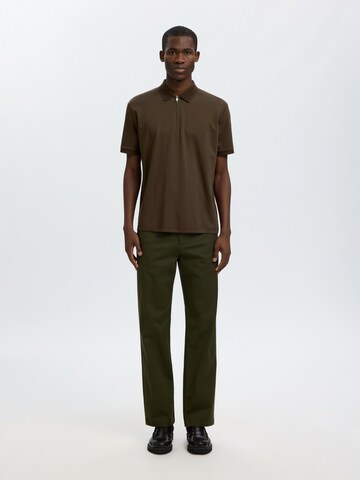 SELECTED Poloshirt in Braun