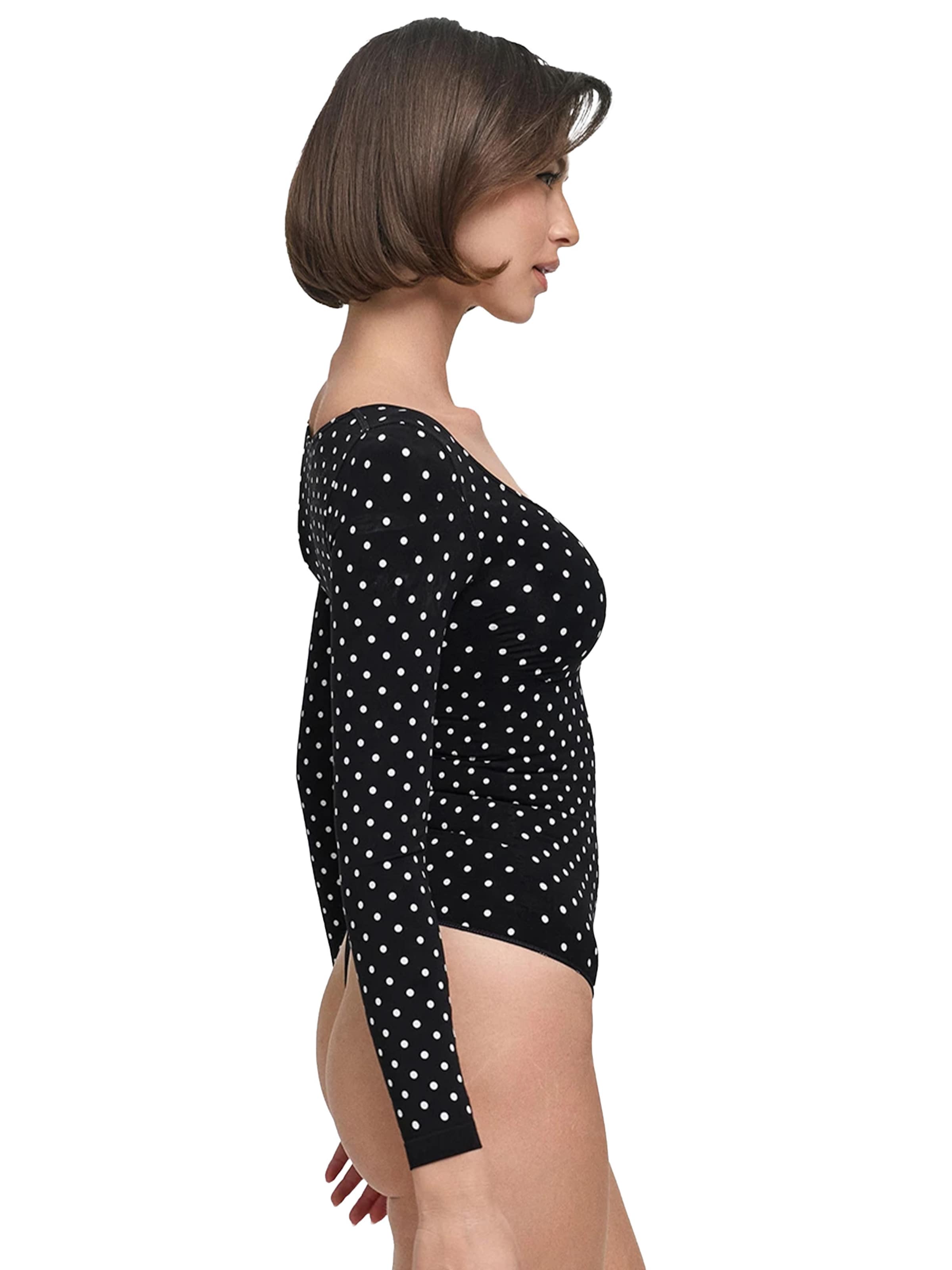 Body modelant 'Bodysuit Sculpting Shapewear Longsleeve mit String' cfab (formerly creamy fabrics) en noir