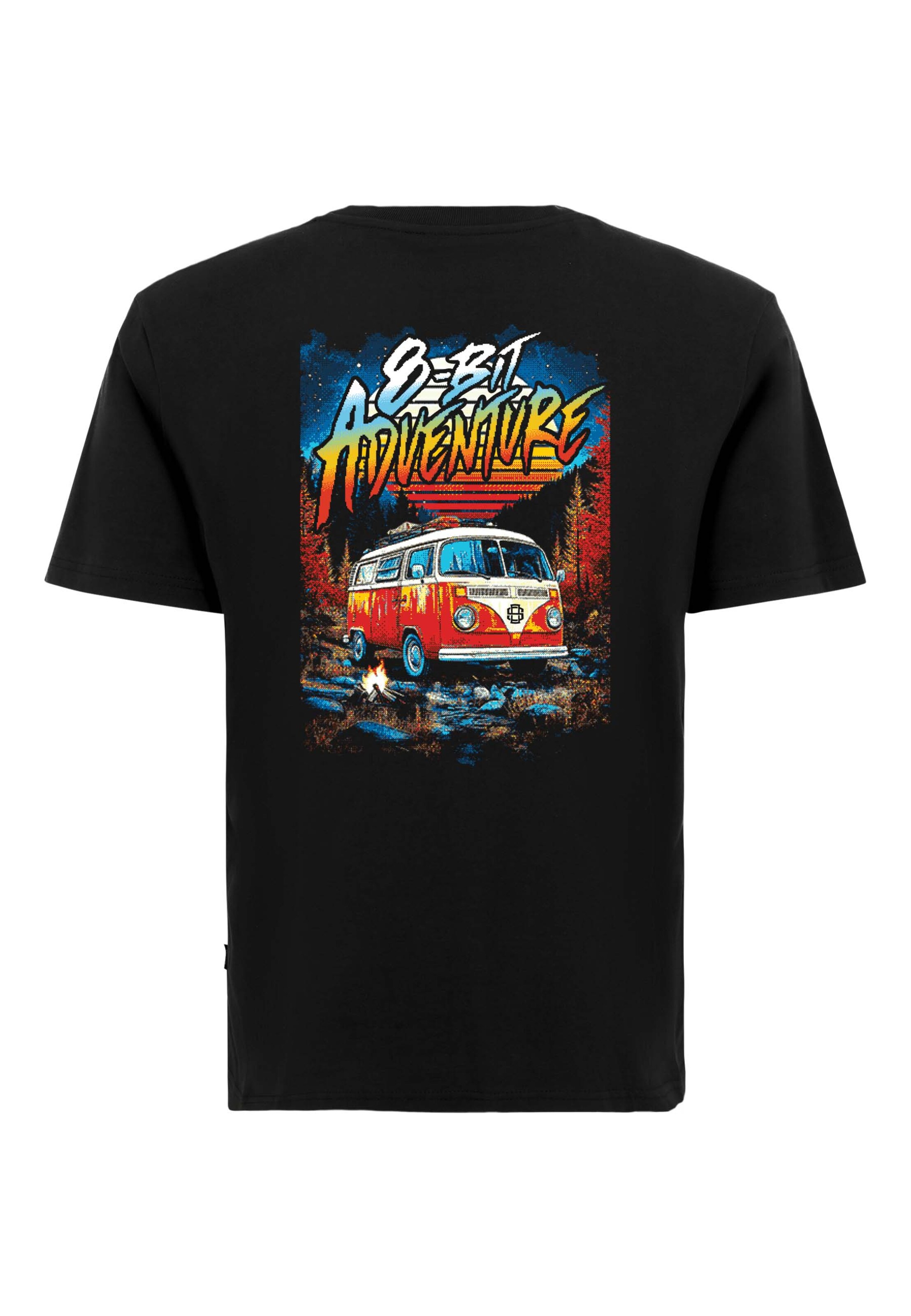 Oldskull Shirt 'Retro Roadtrip Logo Graphic' in Black: front