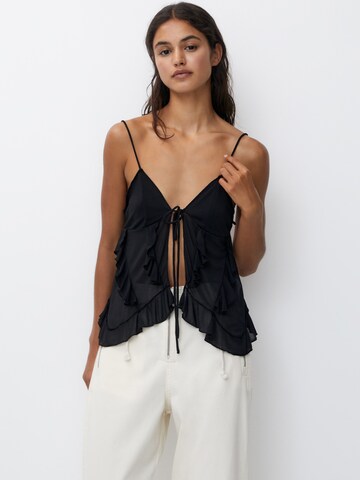 Pull&Bear Top in Zwart: voorkant