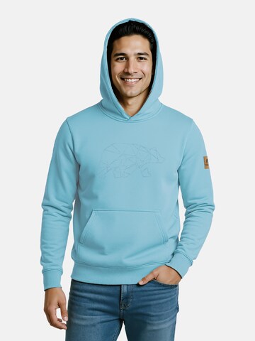 FORSBERG Sweatshirt 'Hoodie mit gesticktem Polygonbär' in Blau