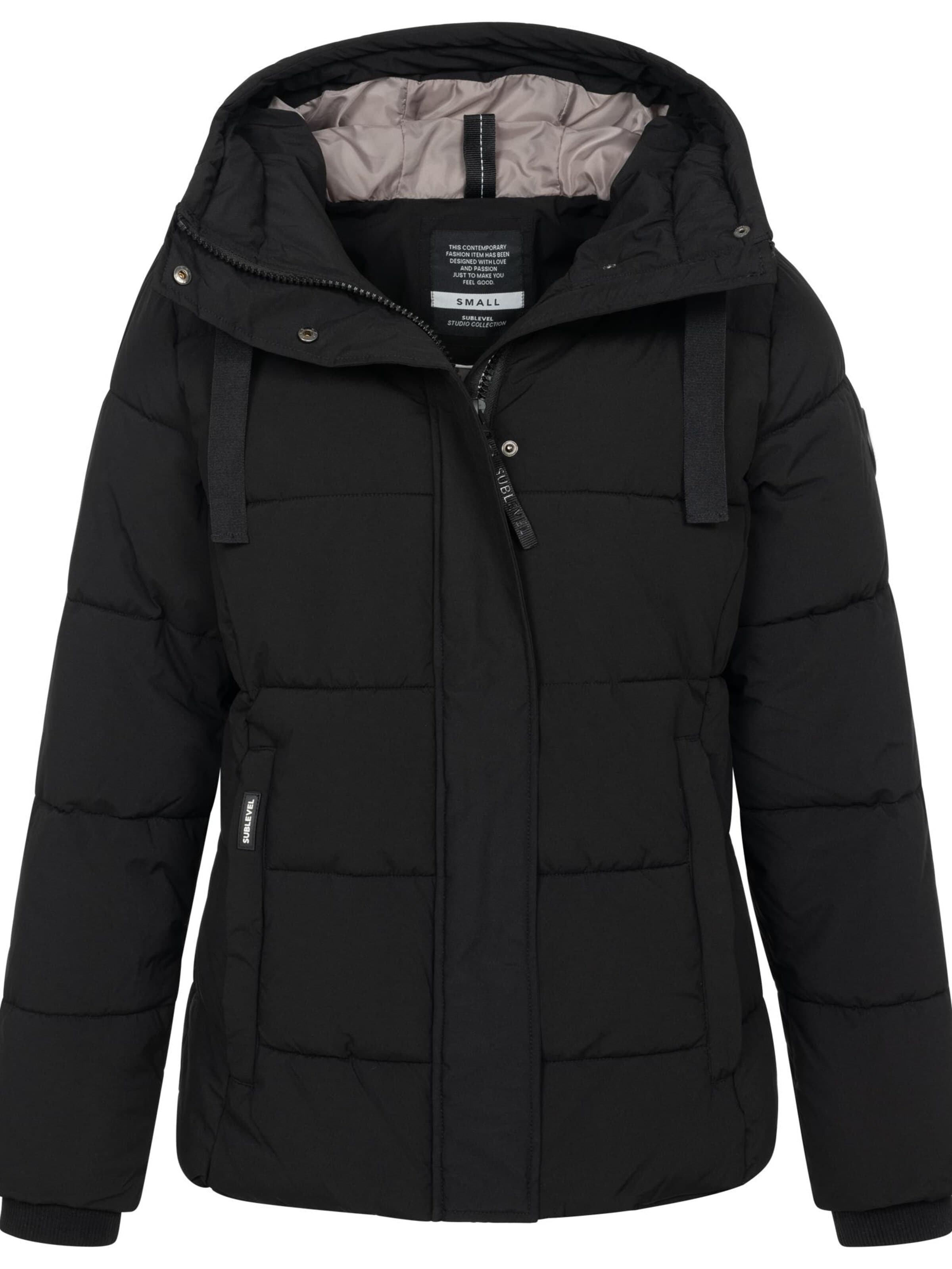 Sublevel Winterparka 'Winter Jacke Mantel Parka Steppjacke Lange Winter Mantel Warm gesteppt'‌‌ in S in schwarz, Produktansicht