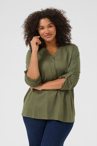 KAFFE CURVE Bluse 'KCSida' i grøn: forside