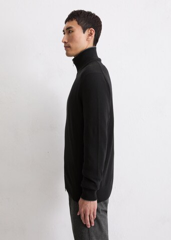 Marc O'Polo Zipper-Strickjacke regular ' aus Bio-Baumwoll-Schurwoll-Mix ' in Schwarz