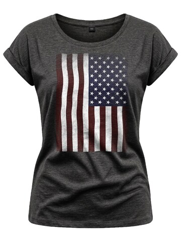 MAKAYA Shirt 'USA Flagge' in Grey: front