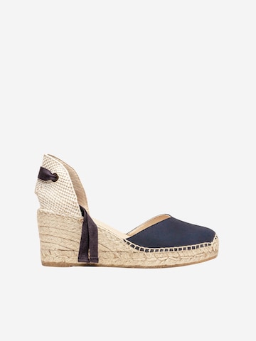 Sandalo 'Alpargata Cuña 7 cm' di Alhamas in blu: frontale