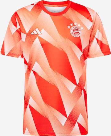sarkans ADIDAS PERFORMANCE Sportiska stila krekls 'Fc Bayern Pre-Match': no priekšpuses