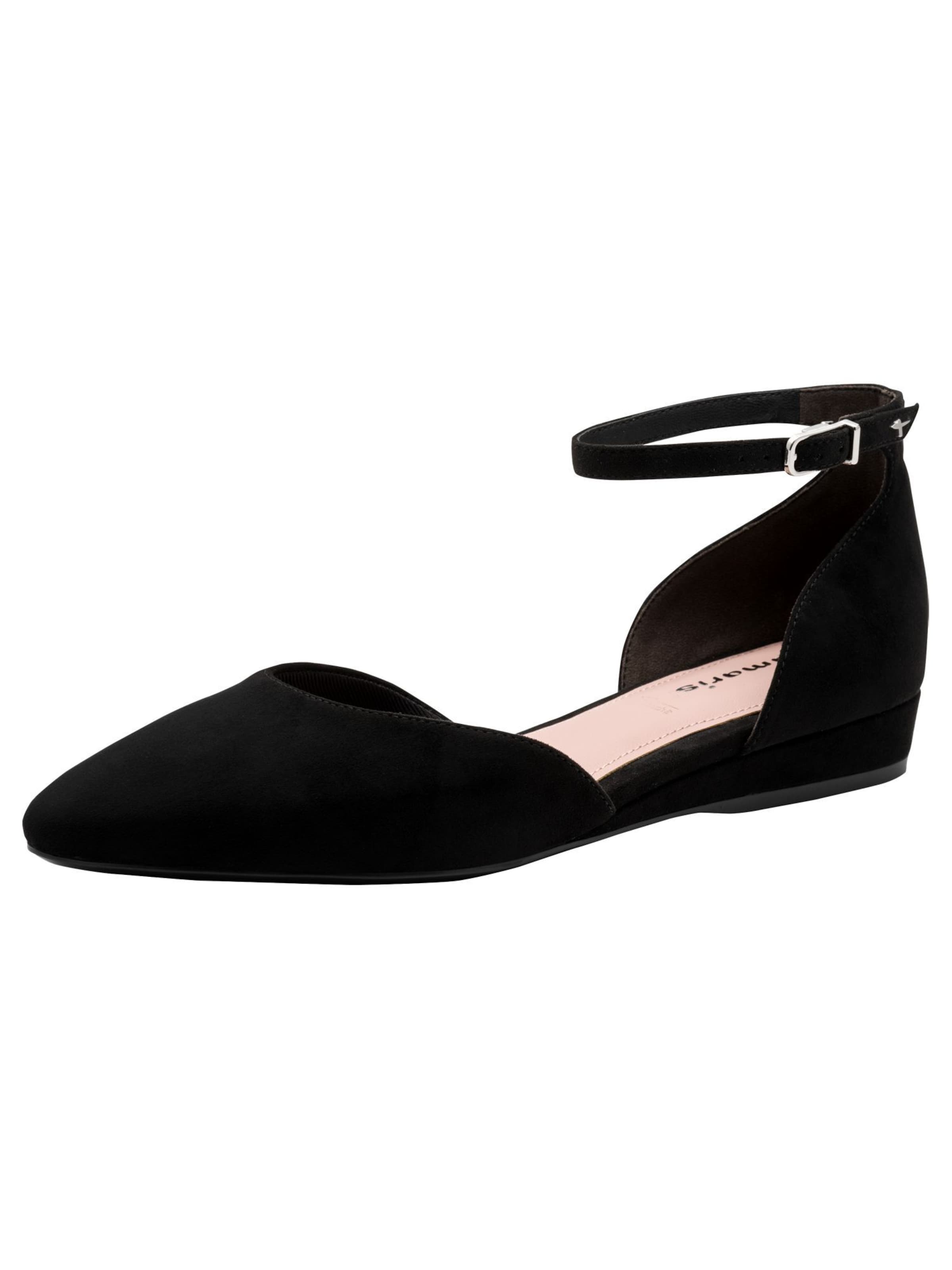 Ballerines à lanières Tamaris en noir : devant