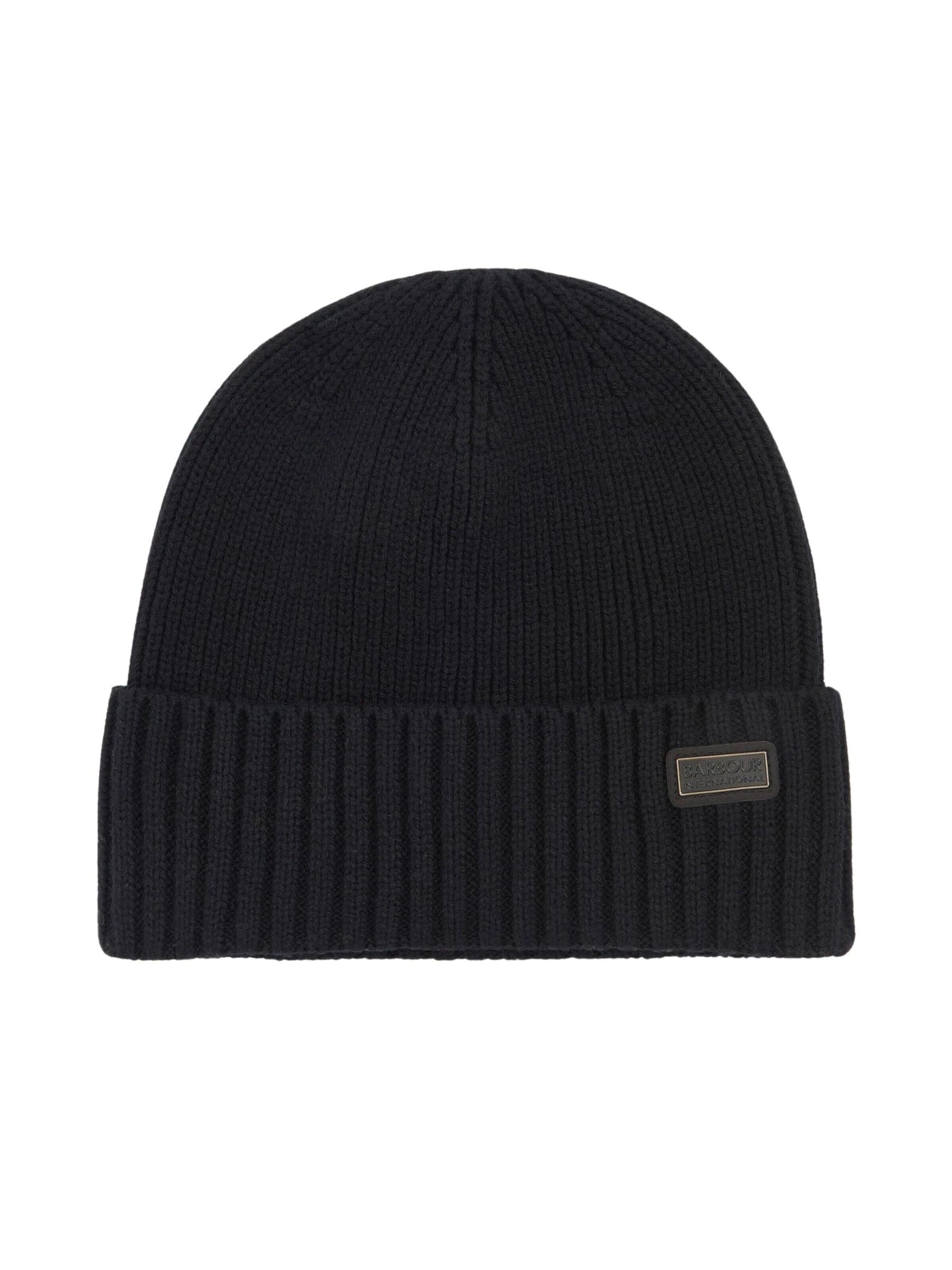 Barbour International Beanie 'BARBOUR INTERNATIONAL CHESTER BEANIE HAT CAPPELLO' in Black: front