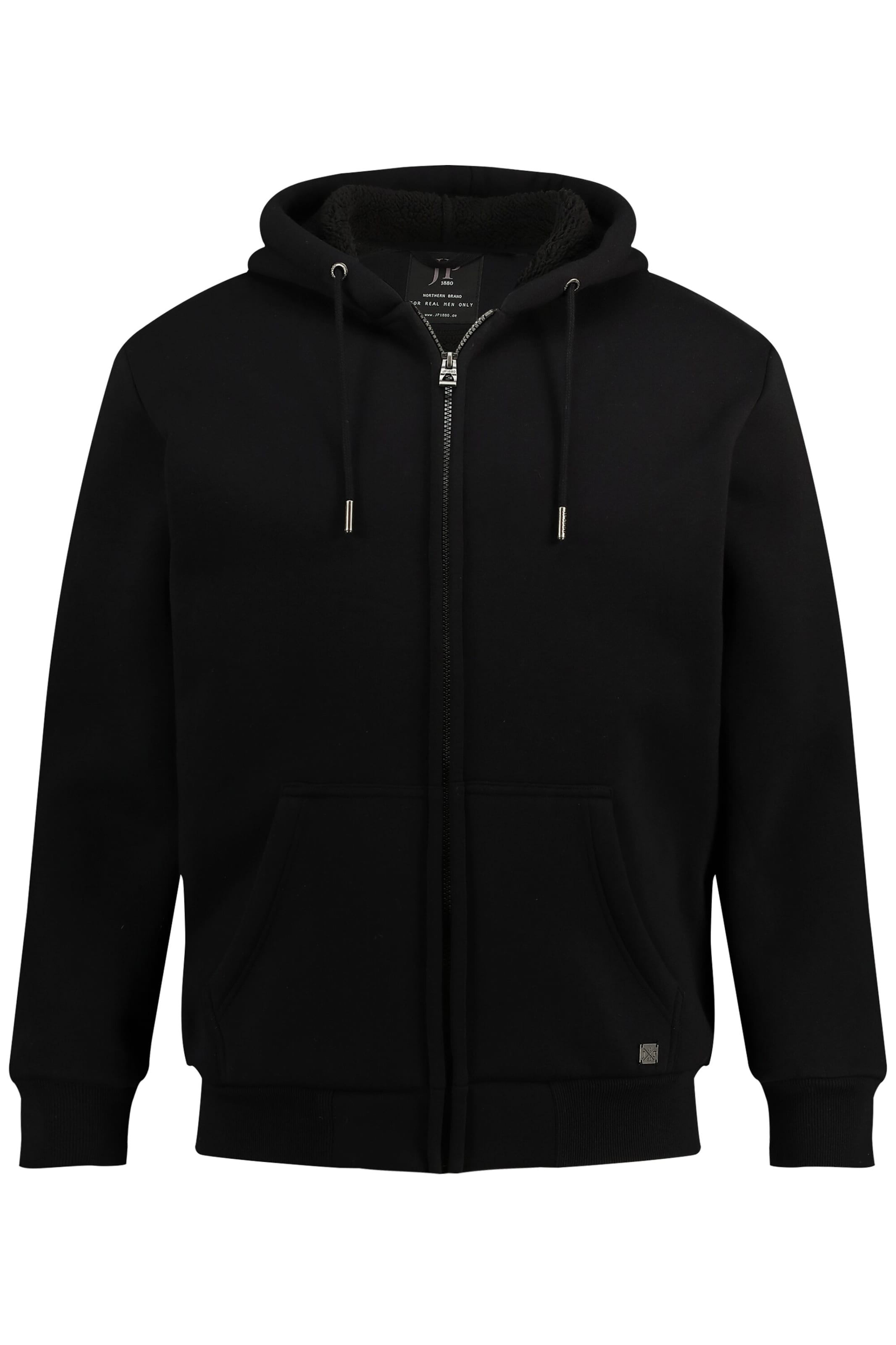 JP1880 Sweatjacke in Schwarz: Vorderseite