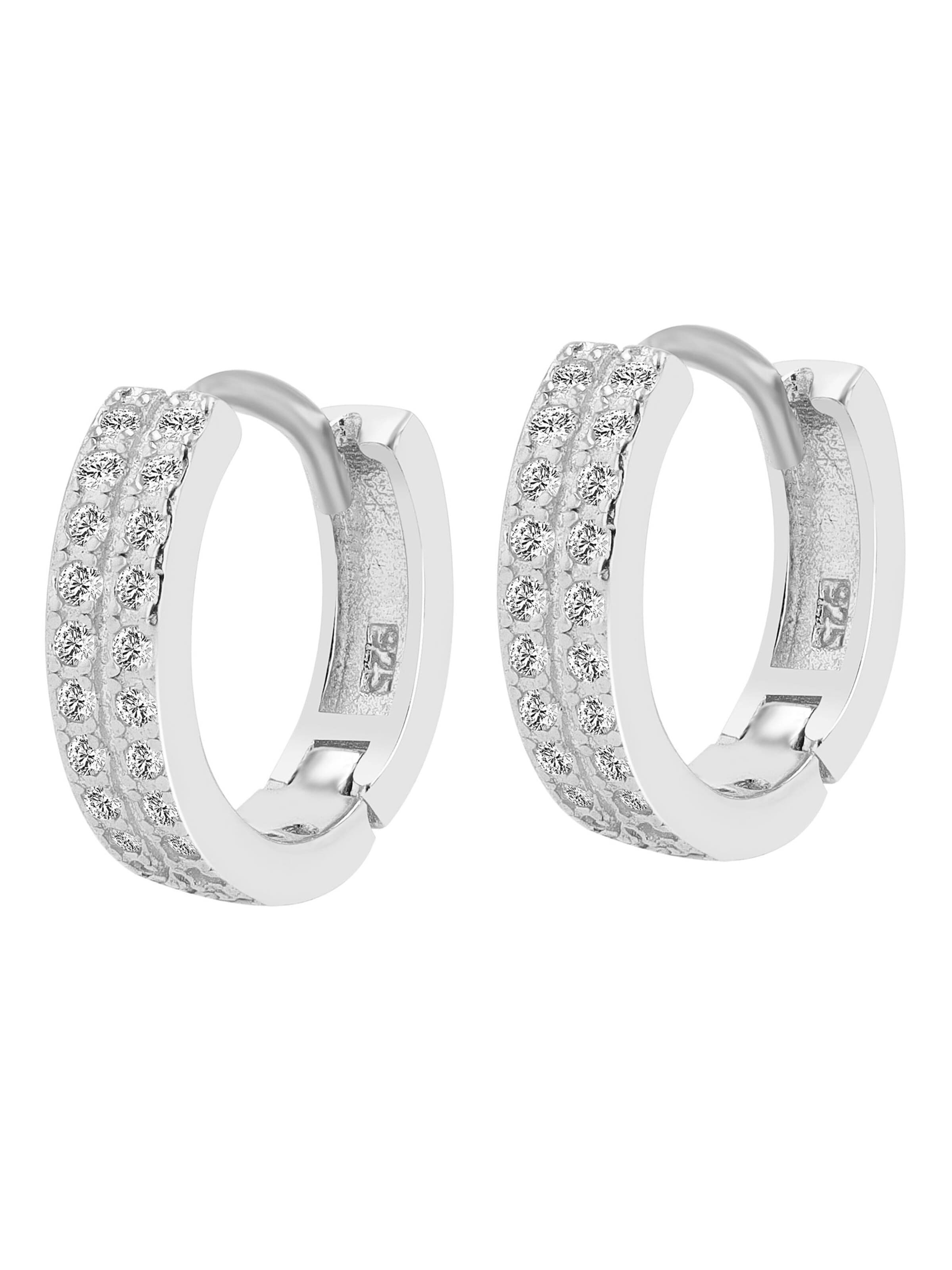 Akzent Earrings '"Ylva" aus 925 Sterlingsilber, rhodiniert, langlebig' in Silver