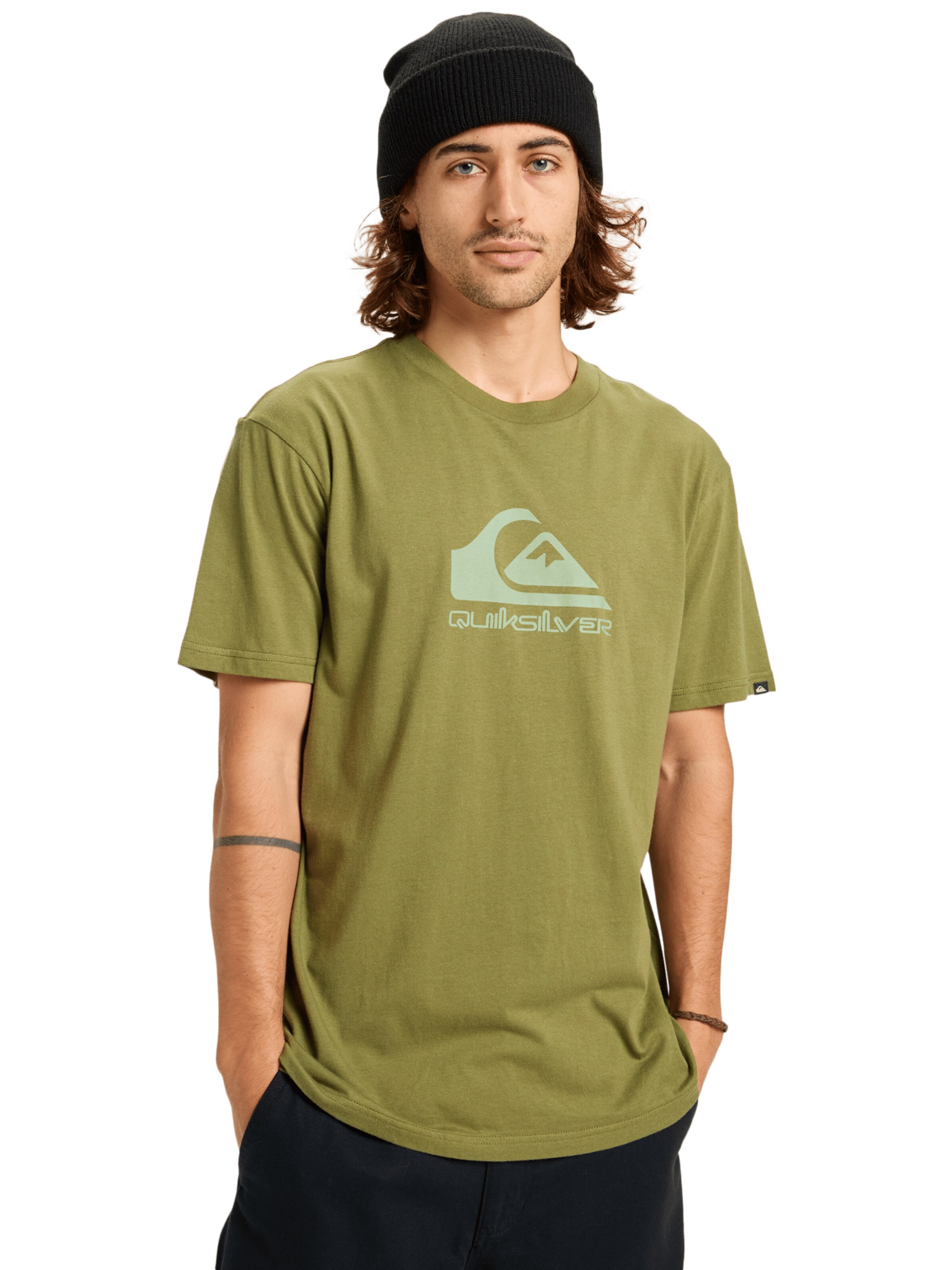 QUIKSILVER Athletic Sweatshirt in Green: front