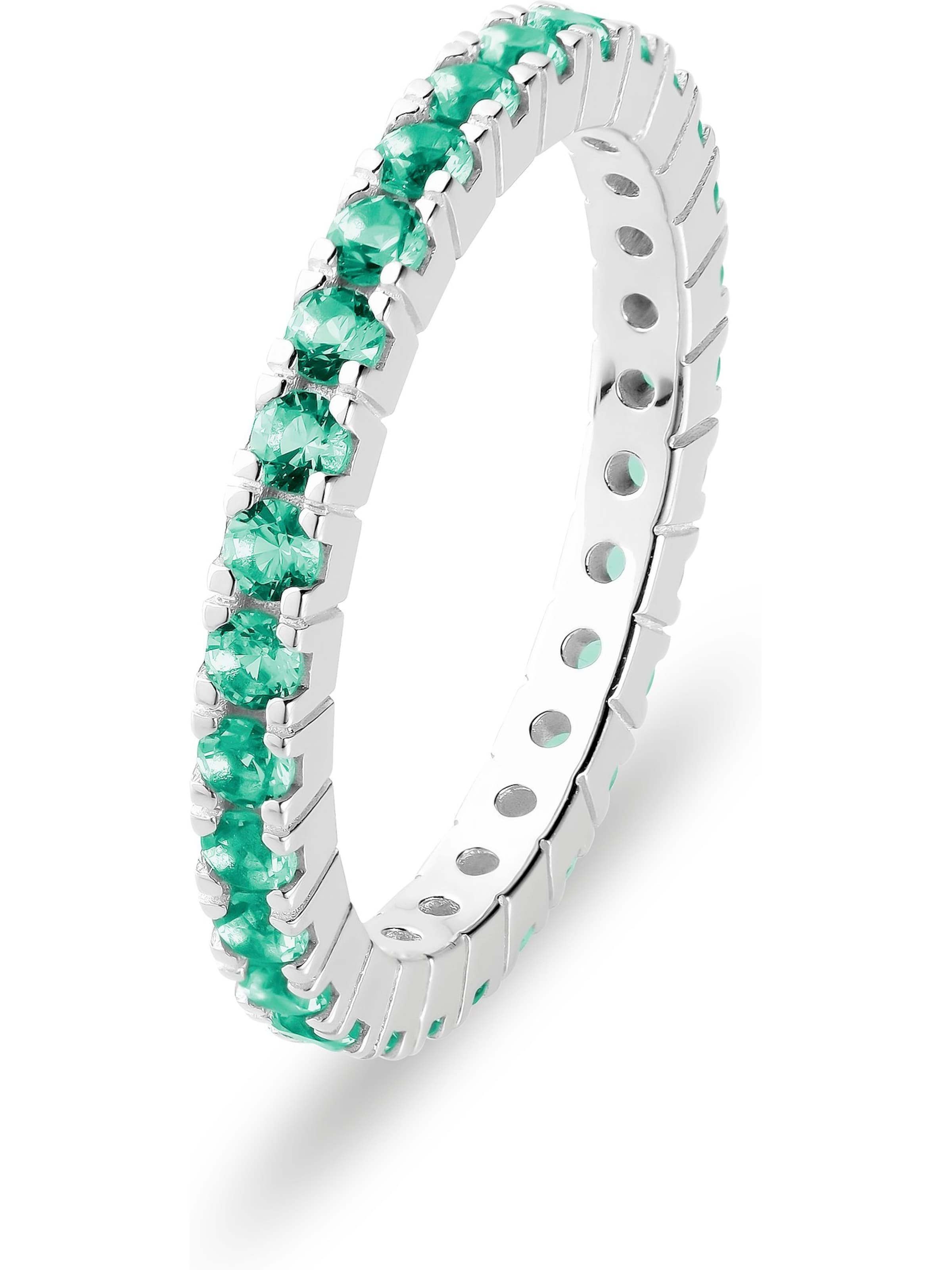 CHRIST Ring in grün / silber, Produktansicht