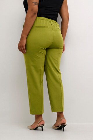 KAFFE CURVE Regular Pleated Pants 'Sakira' in Green