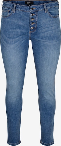 Zizzi Slimfit Jeans 'SANNA' i blå: forside
