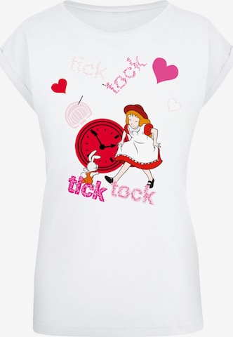 F4NT4STIC Shirt 'Alice im Wunderland Tick Tock' in Weiß: Vorderseite