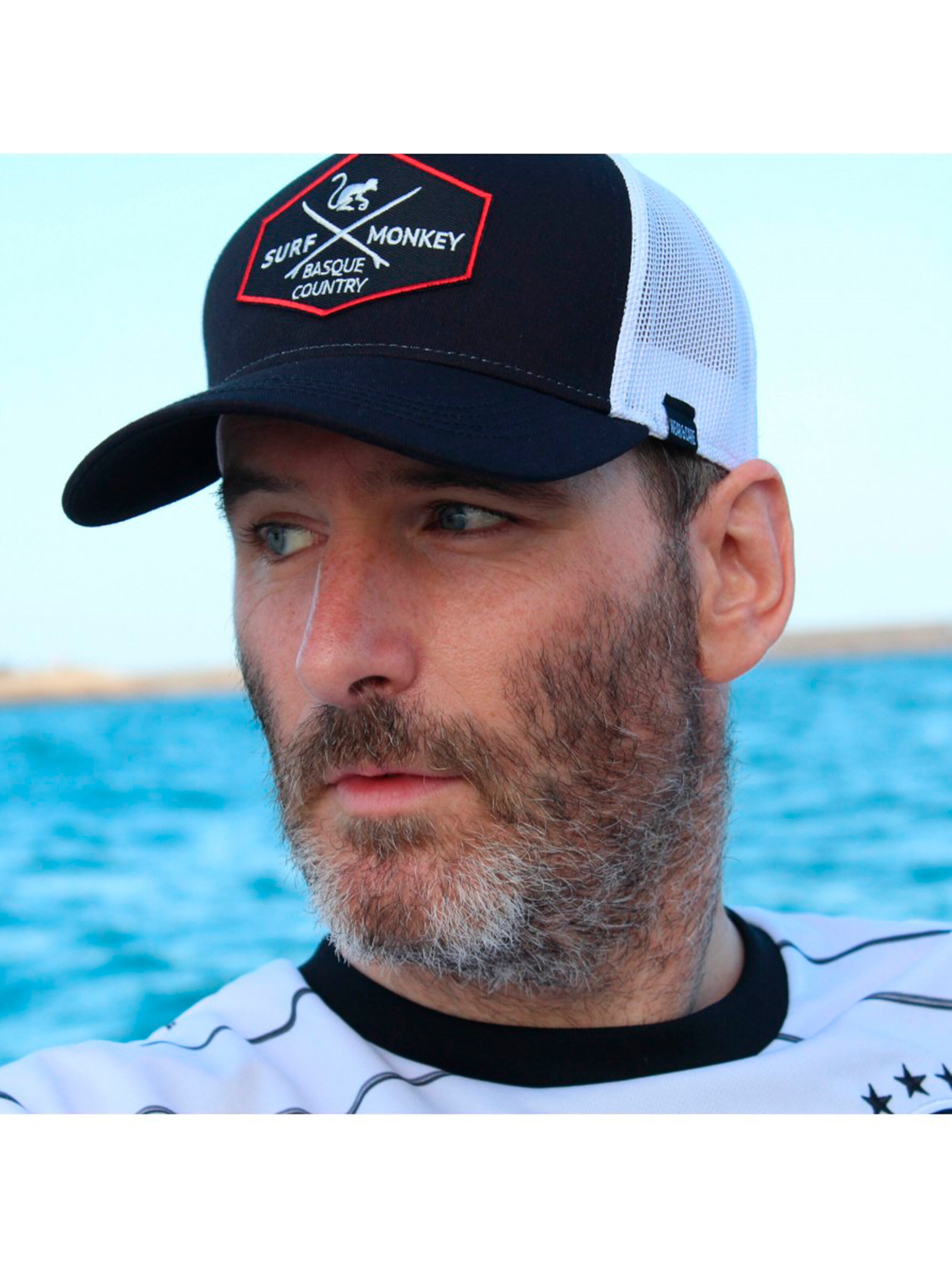 Surf Monkey Athletic Cap in Black