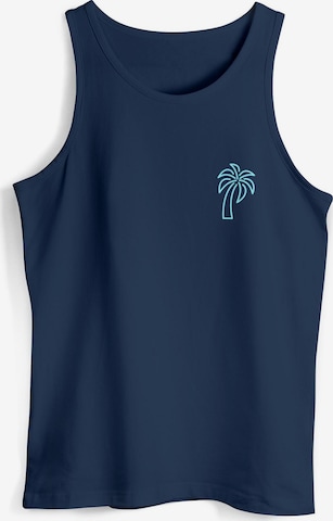 Neverless Shirt 'Palm Lineart' in Blue: front