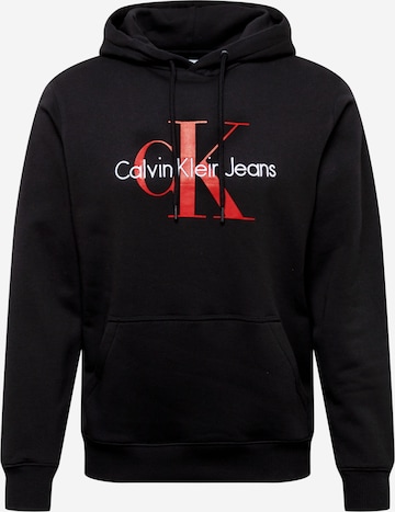 Sweat-shirt Calvin Klein Jeans en noir : devant