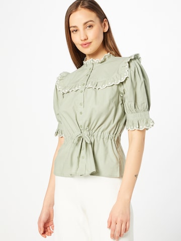 Warehouse Blouse in Groen: voorkant