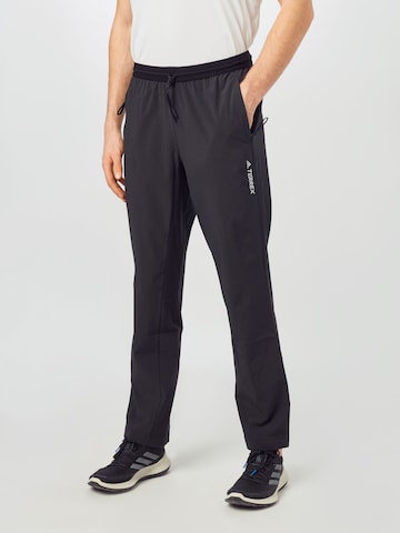 adidas Terrex Outdoor Pants in Black: front