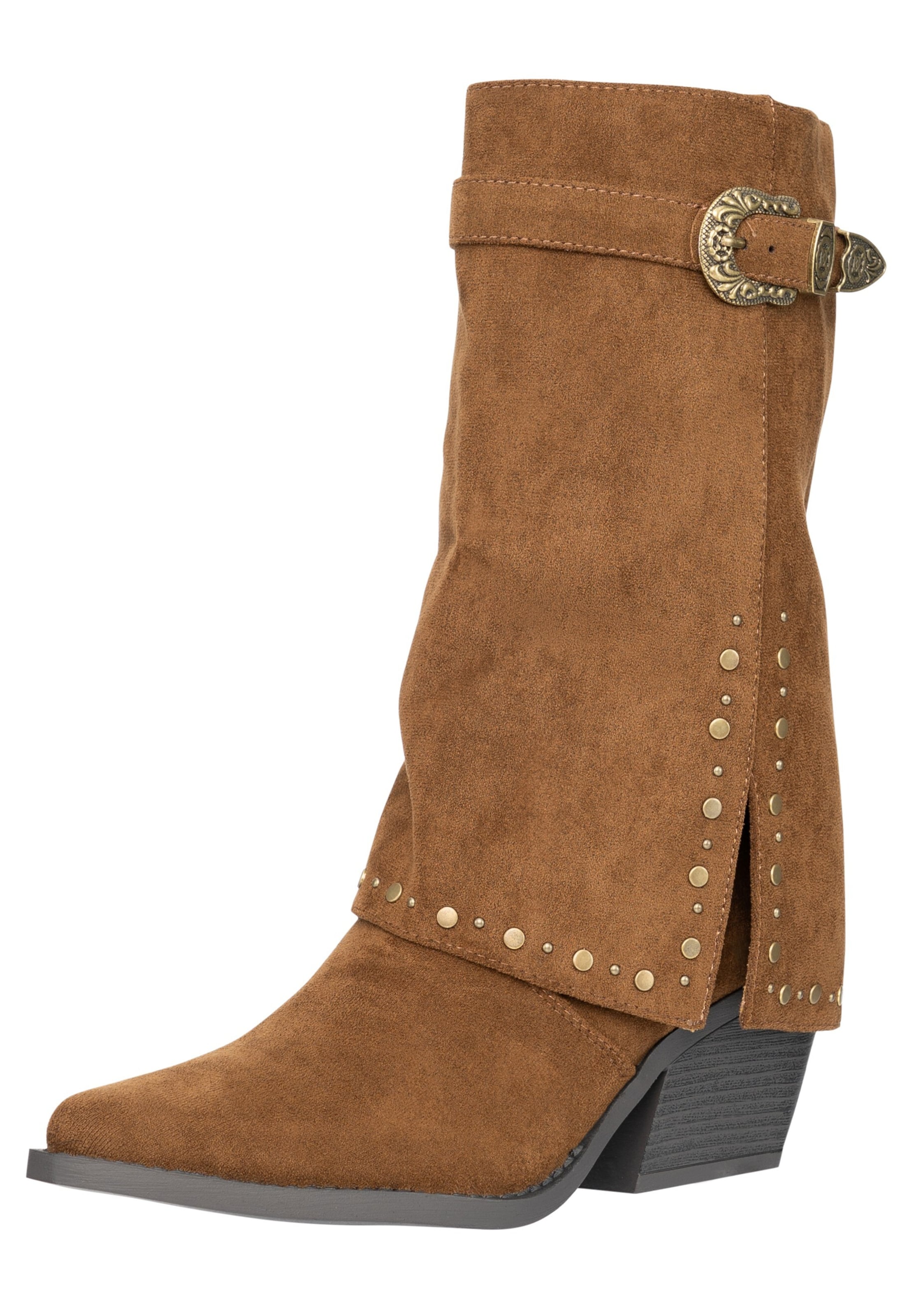 Bottes de cowboy Salinyang en marron : devant