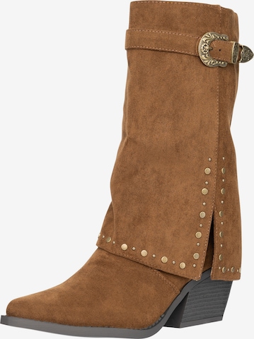Bottes de cowboy Salinyang en marron : devant