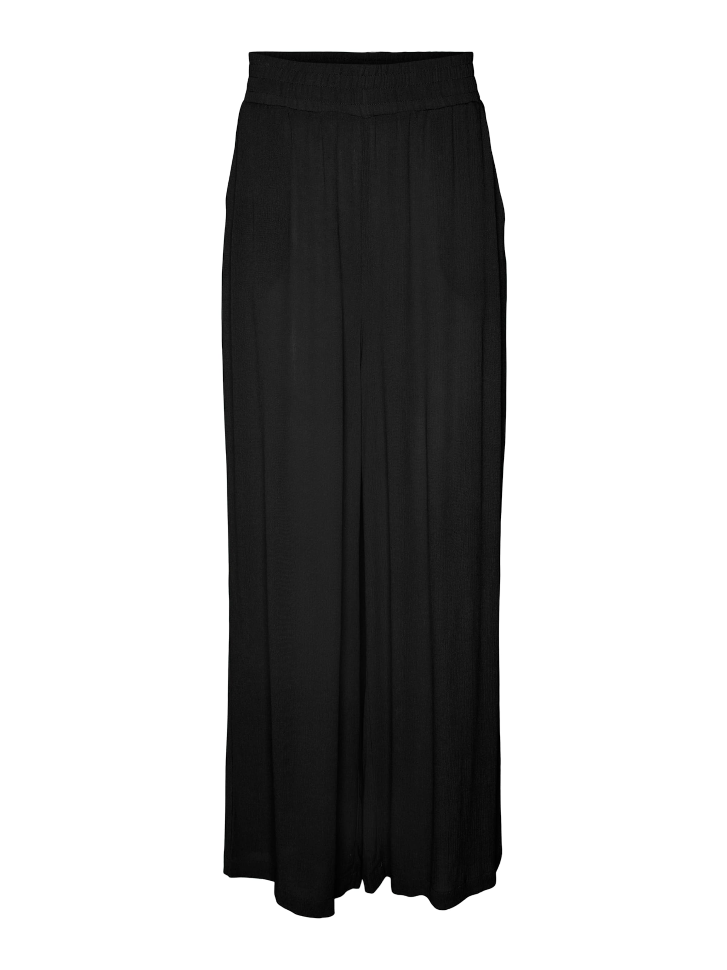 Wide Leg Pantalon 'VMCMENNY' Vero Moda Curve en noir : devant