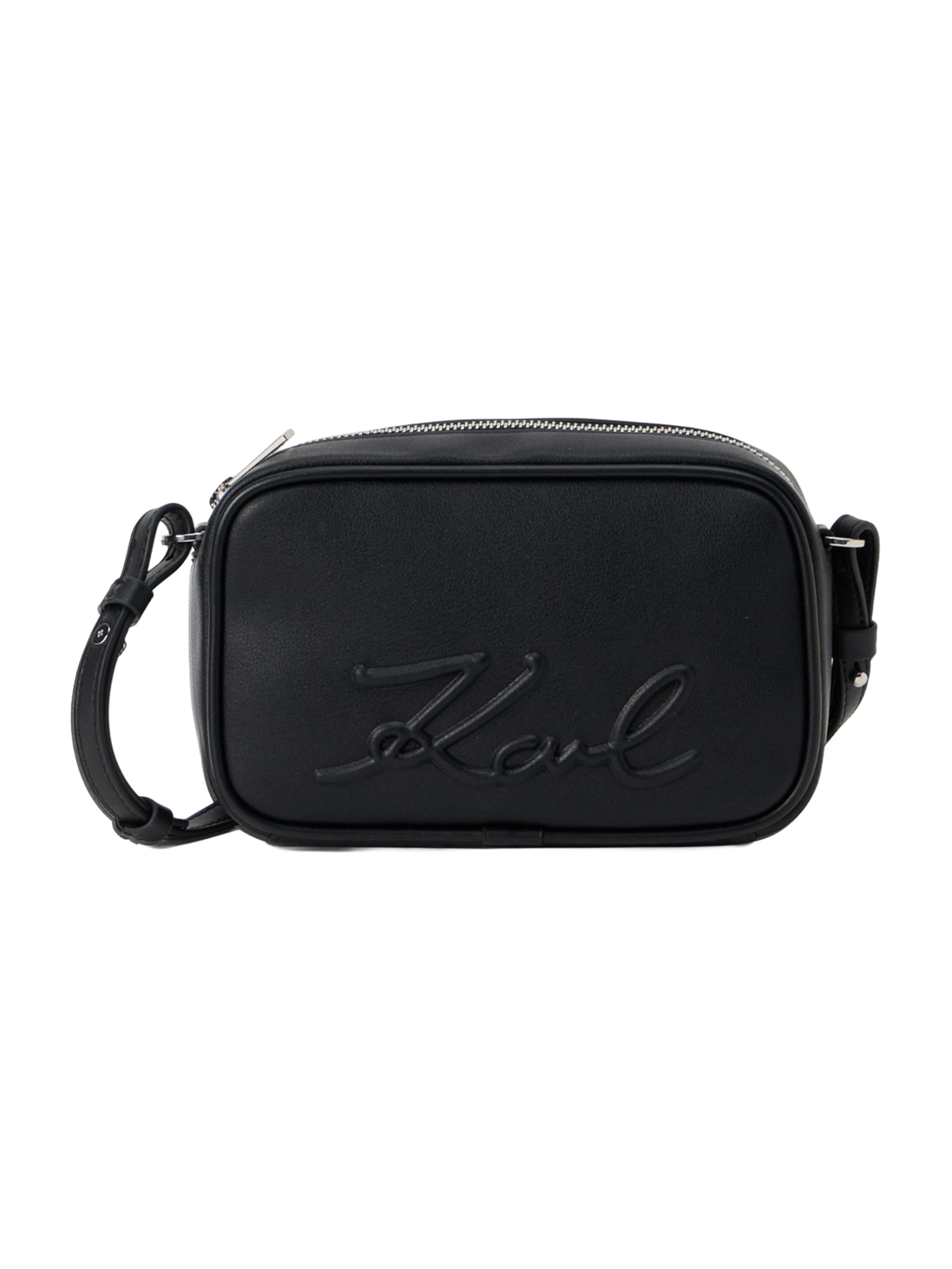 Karl Lagerfeld Чанта с презрамки в черно: отпред