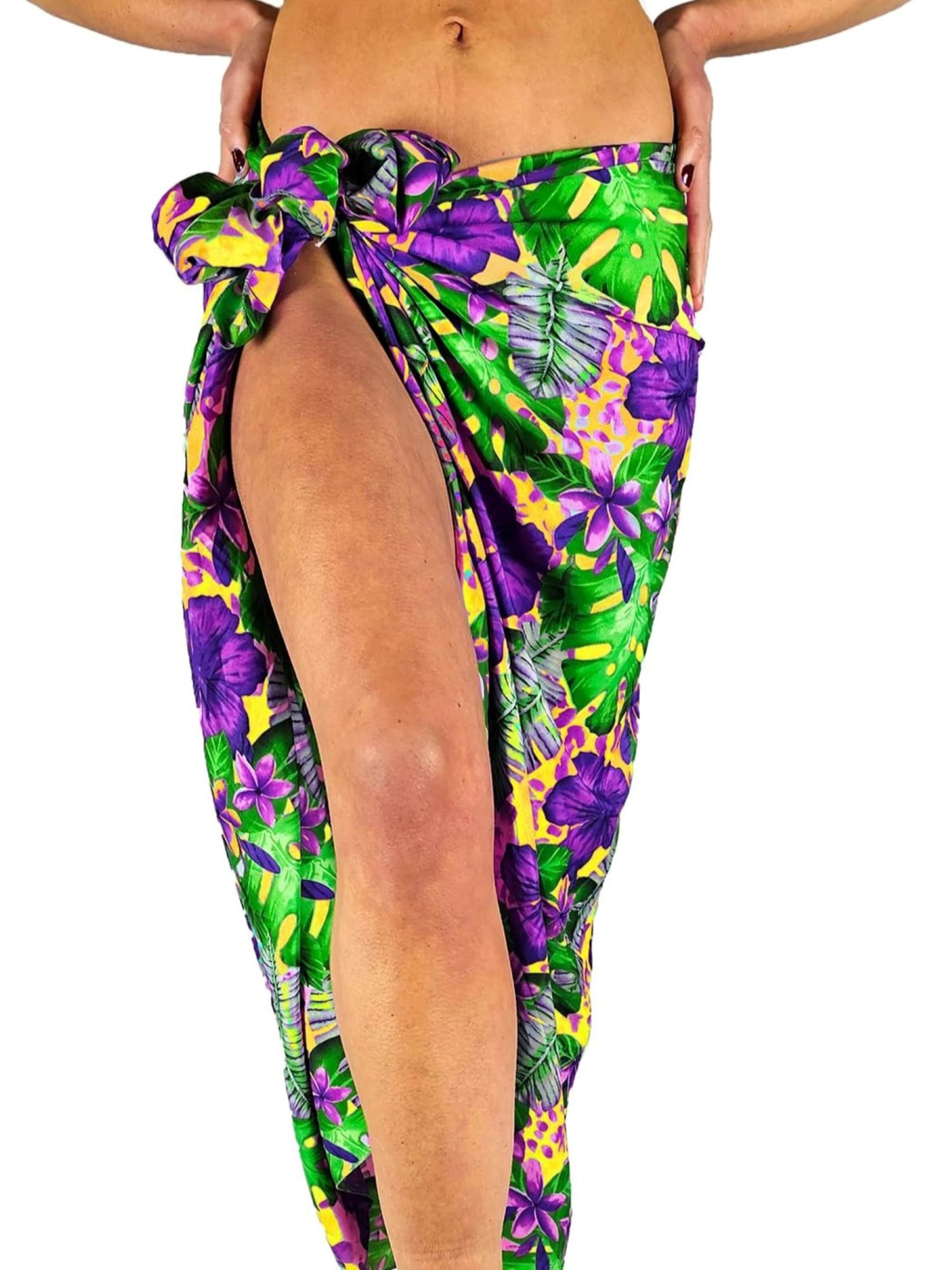Sciarpa 'Green Purple Flower' di King Kameha in arancione