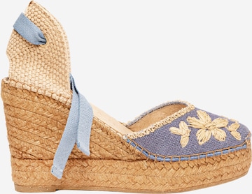 Sandalo 'Alpargata Cuña 10 cm' di Alhamas in blu: frontale
