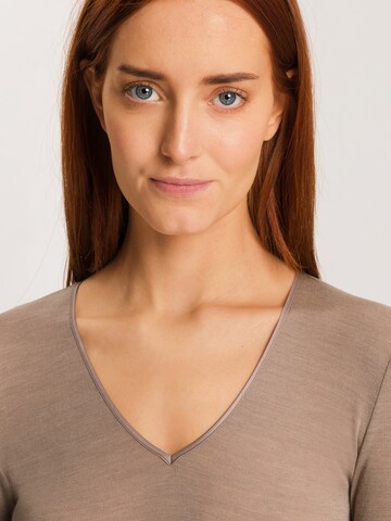 Hanro - Camisola interior ' Woolen Silk ' em castanho