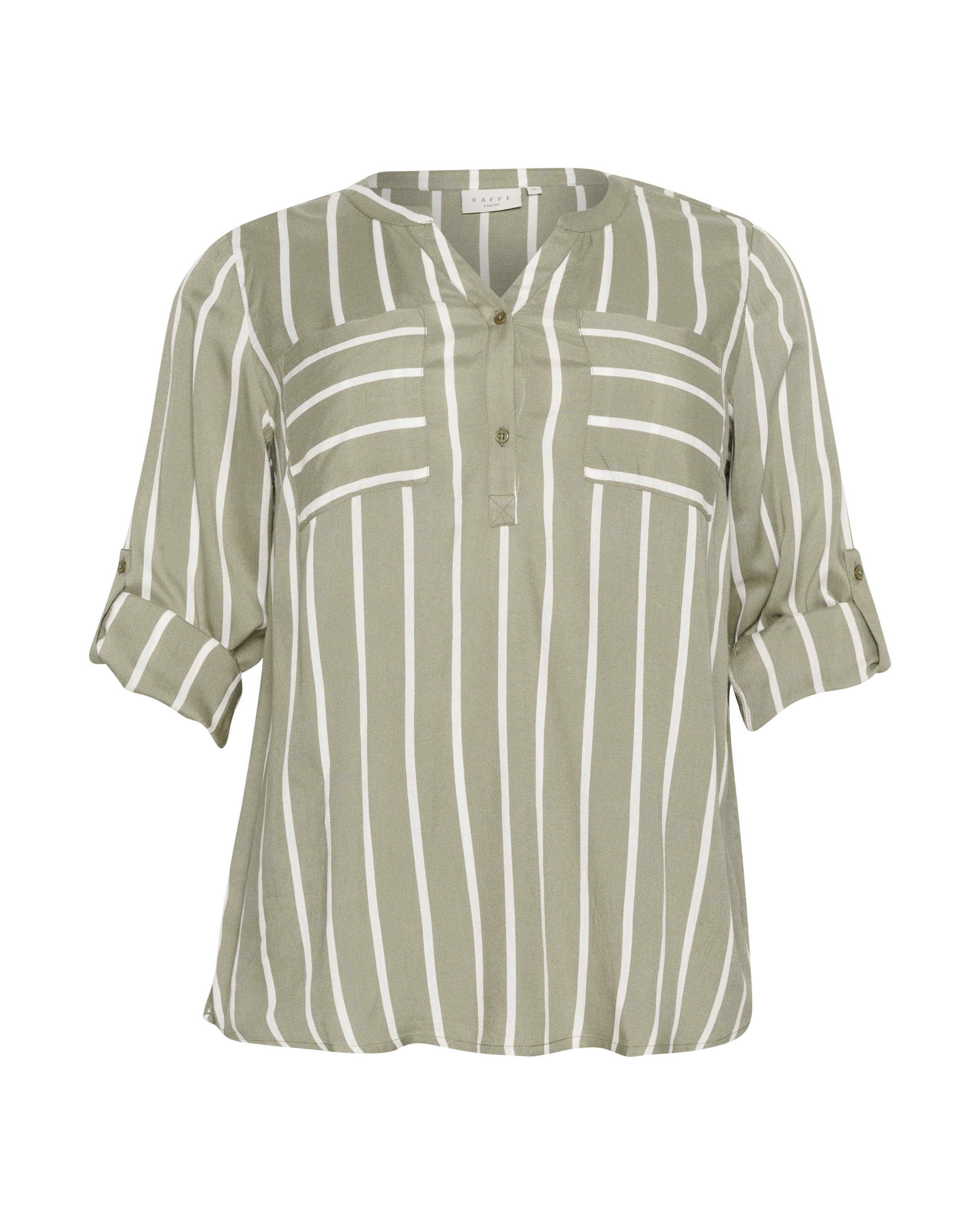 KAFFE CURVE Blouse 'Baba' in Green: front