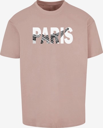 Merchcode Shirt 'Paris Eiffel Tower' in Roze: voorkant